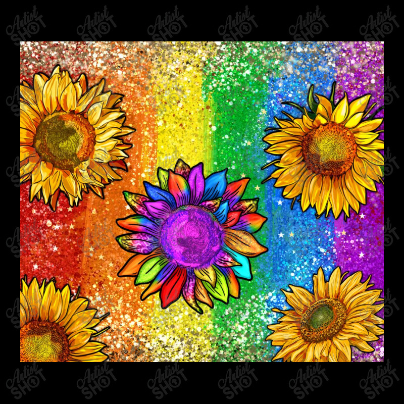 Pride Rainbow Sunflower Glitter Tumbler Maternity Scoop Neck T-shirt by enoddigitalart@gmail.com | Artistshot