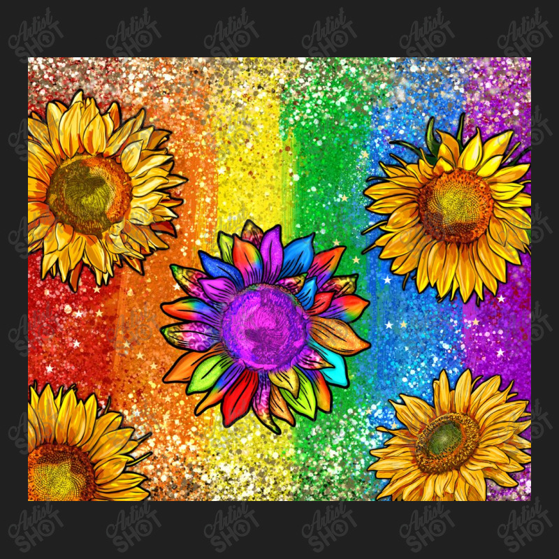 Pride Rainbow Sunflower Glitter Tumbler Ladies Polo Shirt by enoddigitalart@gmail.com | Artistshot