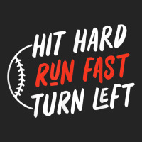 Boys Baseball Hit Hard Run Fast Turn Left Baseball 3/4 Sleeve Shirt | Artistshot