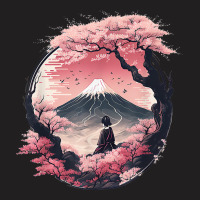 Mount Fuji Cherry Blossoms Geisha Japanese Garden T-shirt | Artistshot