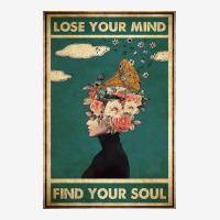 Lose Your Mind Find Your Soul Poster Girl Floral Adjustable Cap | Artistshot