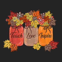 Teach Love Inspire Fall Teacher Thankful Floral Au 3/4 Sleeve Shirt | Artistshot