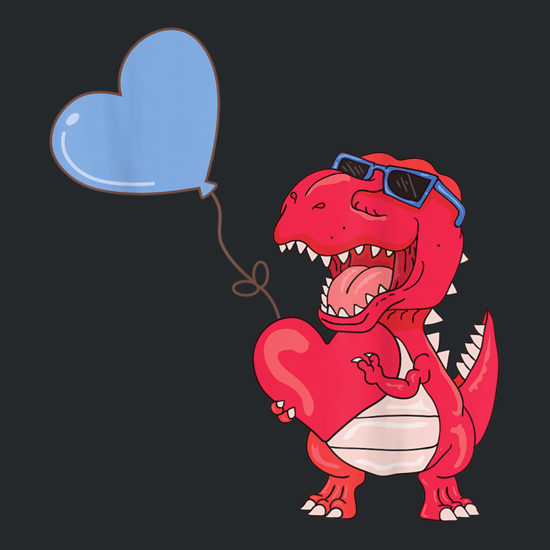 Dinosaur With Heart Balloon Valentines Day Love Bo Crewneck Sweatshirt | Artistshot