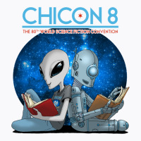 Chicon 8 Alien And Robot Reading T-shirt | Artistshot