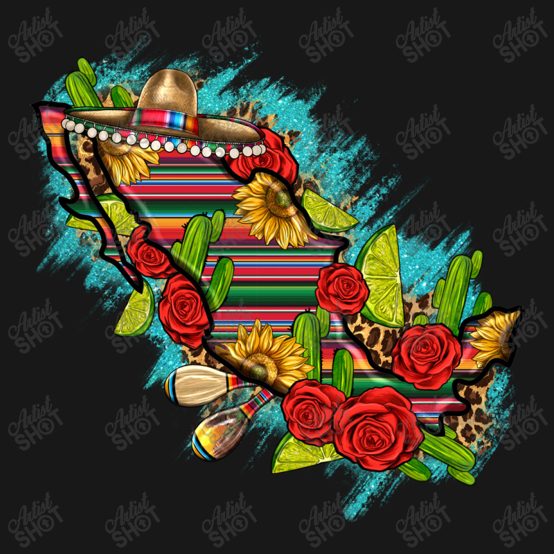 Mexico Map With Leopard And Sunflowers Flannel Shirt | Artistshot