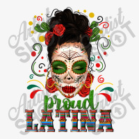 Proud Latina Skull Girl Messy Bun Ladies Fitted T-shirt | Artistshot