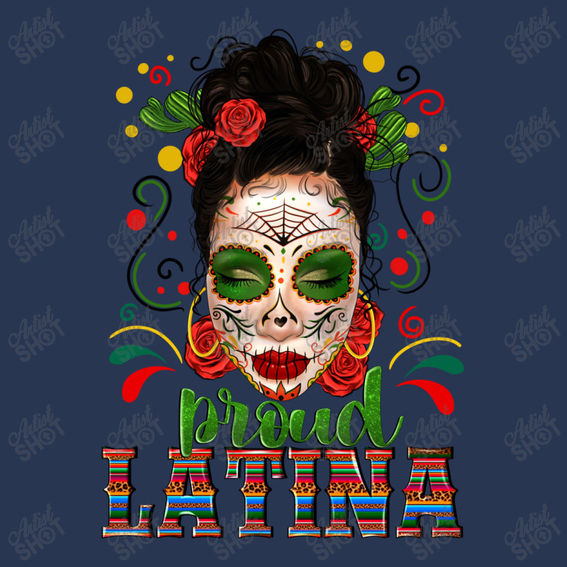 Proud Latina Skull Girl Messy Bun Ladies Denim Jacket by enoddigitalart@gmail.com | Artistshot