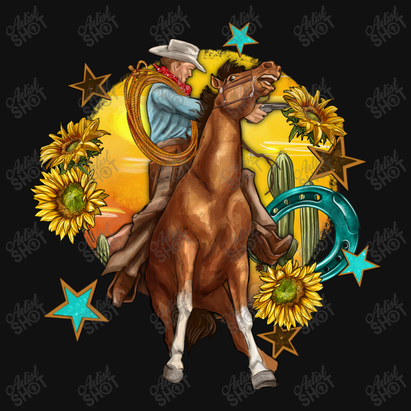 Bucking Horse With Cowboy And Sunflower Baby Beanies by enoddigitalart@gmail.com | Artistshot