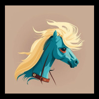 Smiling Blue Horse Design Cropped Hoodie | Artistshot