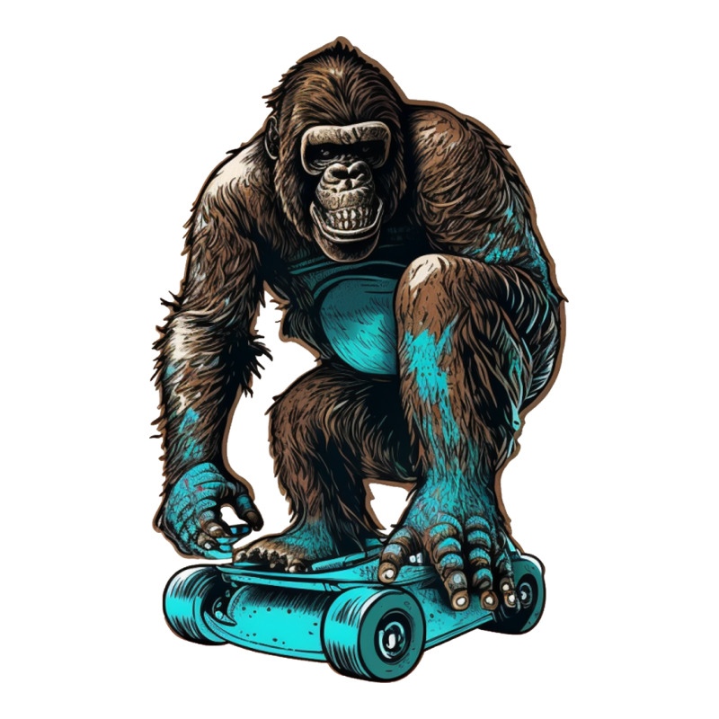 Gorilla Skateboard V-Neck Tee by UrielTurner100 | Artistshot