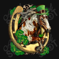 Horse With Horseshoe St Patrick's Day Portrait Canvas Print | Artistshot