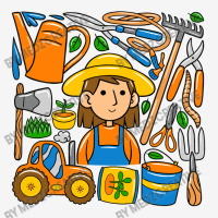 Woman Farmer Doodle Face Mask Rectangle | Artistshot
