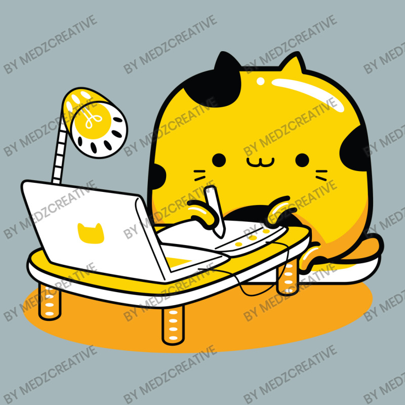 Yellow Cat Illustrator Profession Unisex Sherpa-lined Denim Jacket | Artistshot