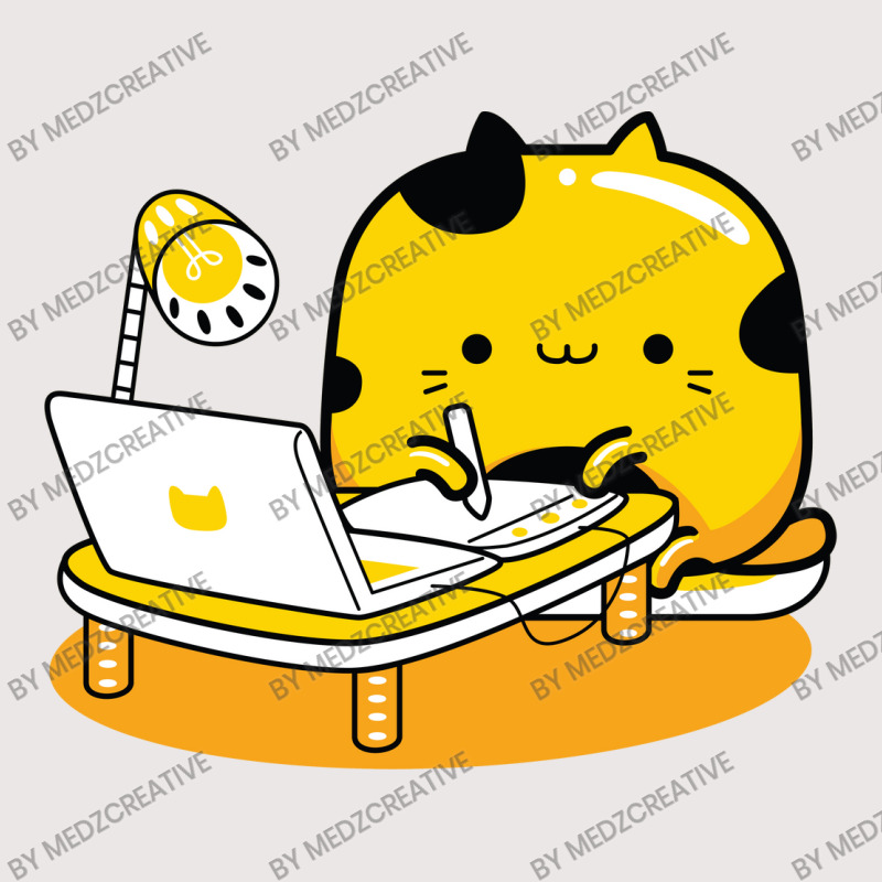 Yellow Cat Illustrator Profession Pocket T-shirt | Artistshot