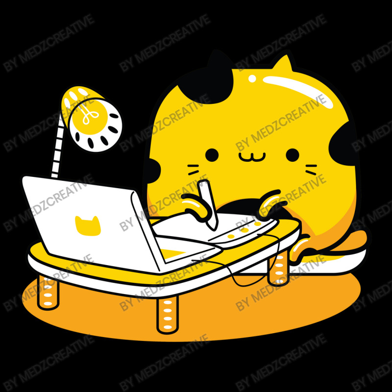Yellow Cat Illustrator Profession Men's 3/4 Sleeve Pajama Set | Artistshot
