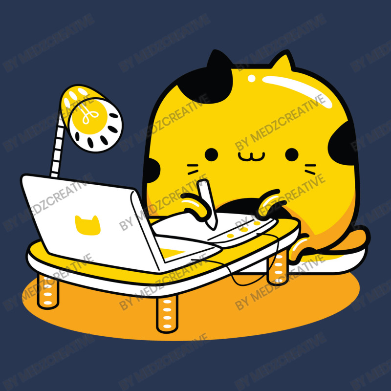 Yellow Cat Illustrator Profession Men Denim Jacket | Artistshot
