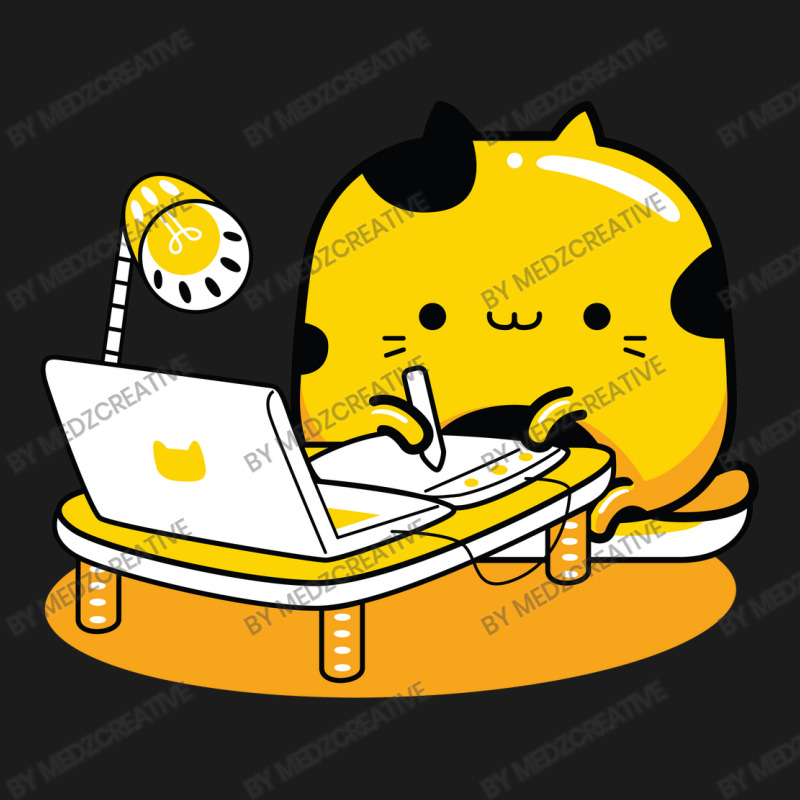 Yellow Cat Illustrator Profession Hoodie & Jogger Set | Artistshot