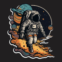 Astronaut In Space , Psychodelic Retro T-shirt | Artistshot