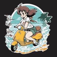 Anime Girl Riding Scooter T-shirt | Artistshot