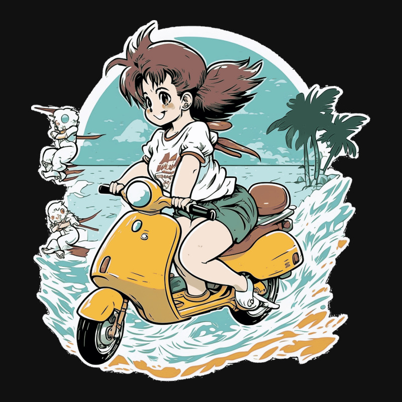 Anime Girl Riding Scooter Graphic T-shirt | Artistshot