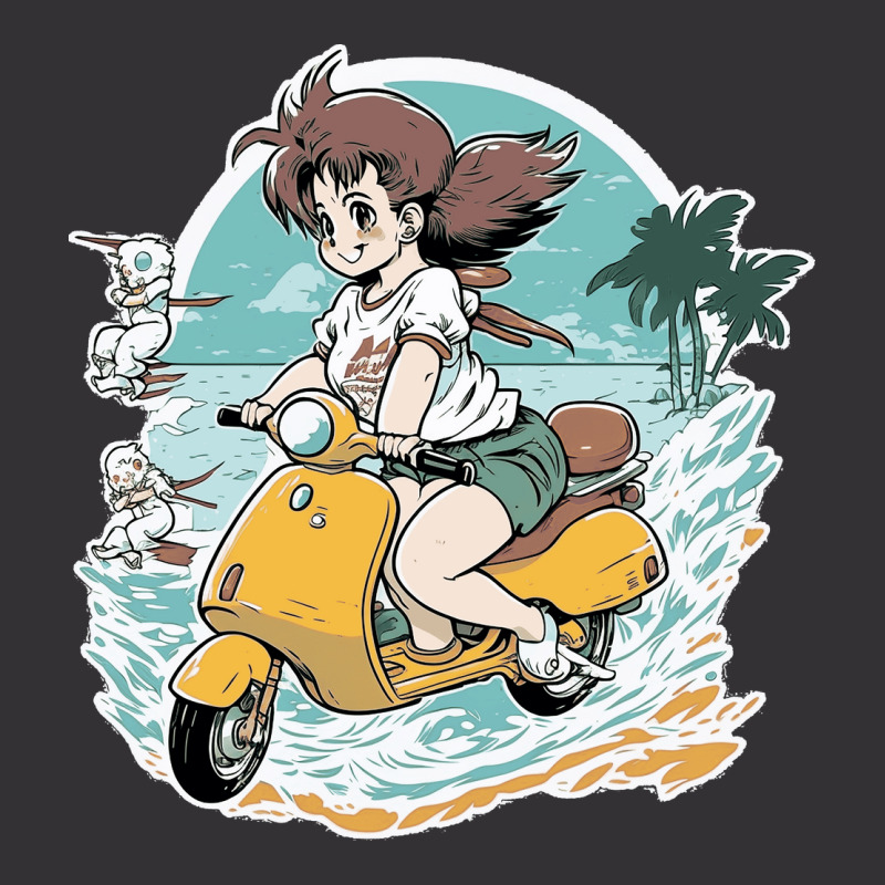 Anime Girl Riding Scooter Vintage Short | Artistshot