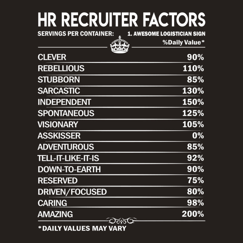 Hr Recruiter T  Hr Recruiter Factors Daily Gift It Tank Top | Artistshot