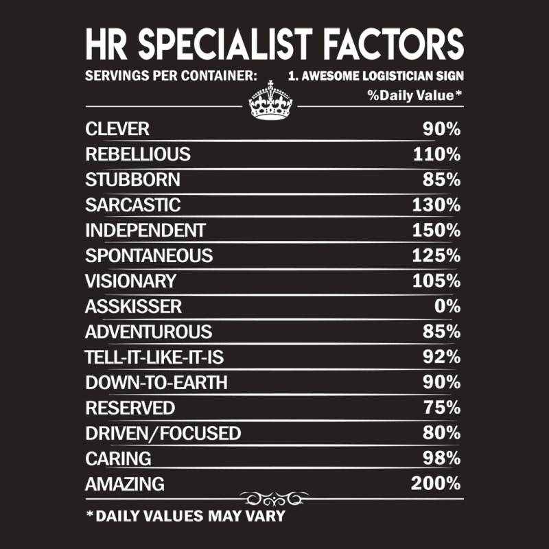 Hr Specialist T  Daily Factors 2 Gift Item Tee Tank Top | Artistshot