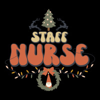 Retro Staff Nurse Christmas Lights Santa Wreath Lo Cropped Sweater | Artistshot