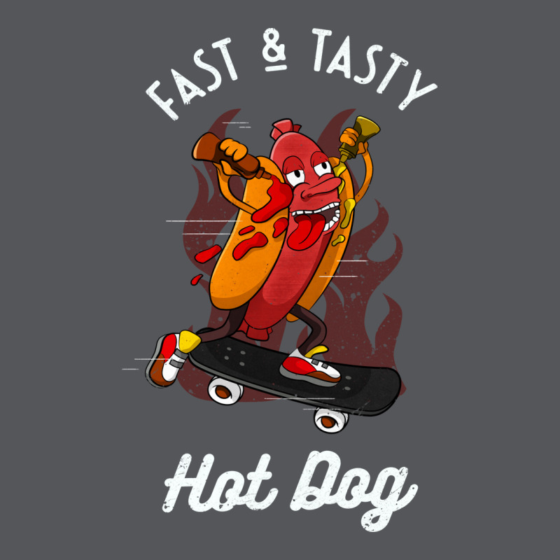 Fast Tasty Hotdog Funny Skater Sausage Girl Ladies Fitted T-Shirt by maotwejidnij | Artistshot