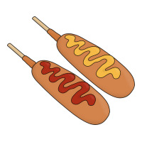 Ketchup And Mustard On Corn Dogs 70s Sticker | Artistshot