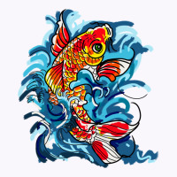 Koi Fish On A Waterfall Nature Tank Top | Artistshot