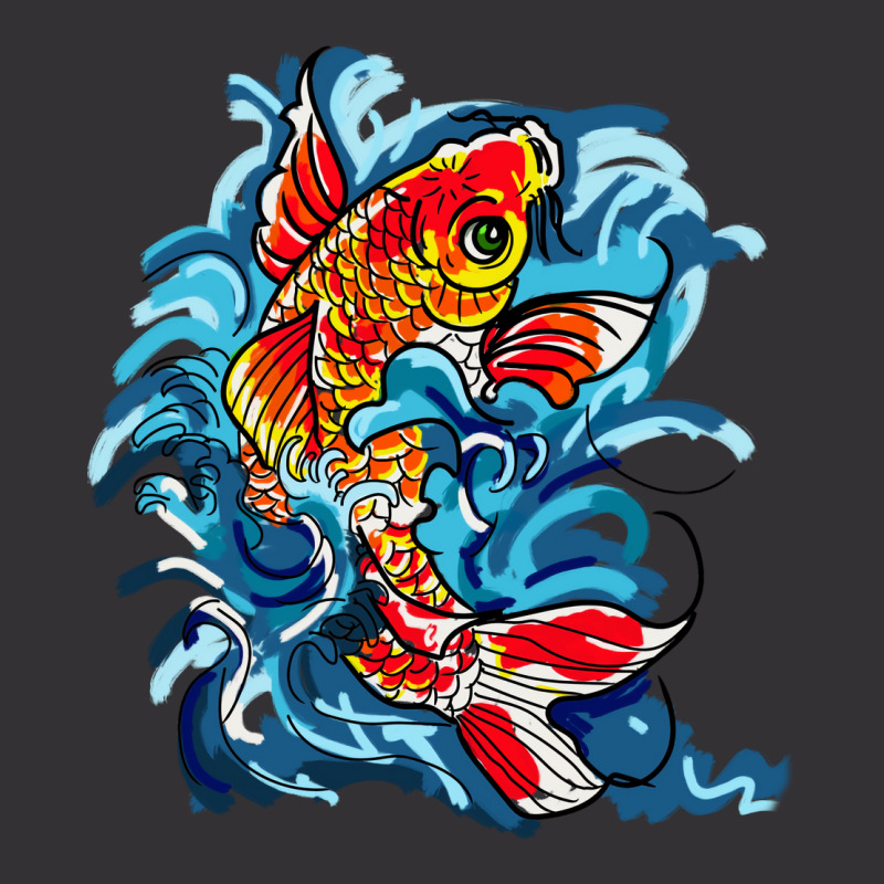 Koi Fish On A Waterfall Nature Vintage Hoodie | Artistshot