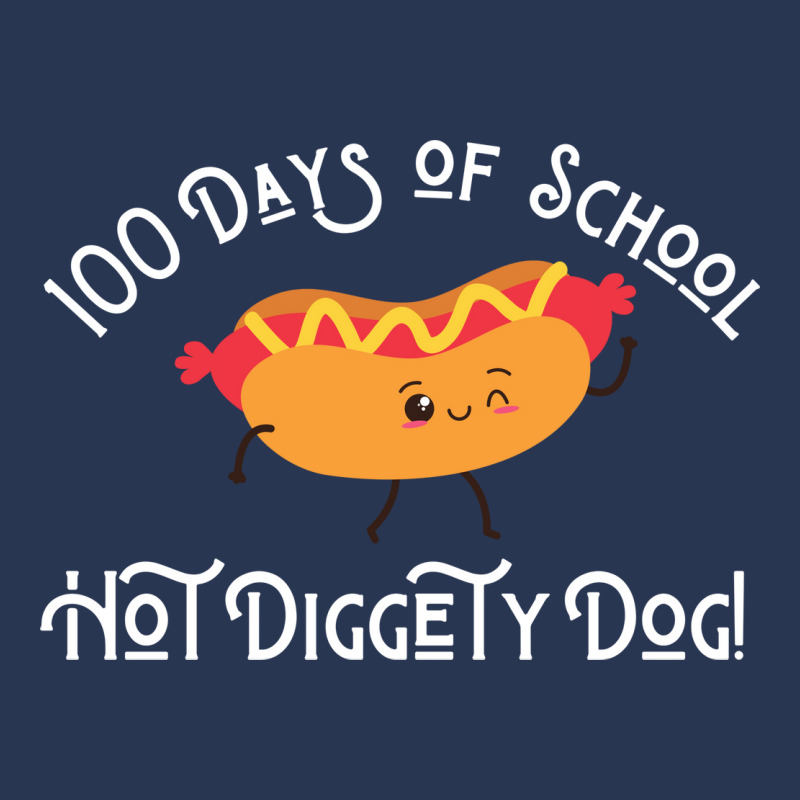 Funny Hot Dog 100 Days Of School Hot Diggety Dog Q Men Denim Jacket | Artistshot