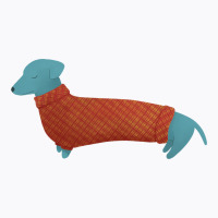 Handsome Blue Dachshund In A Red Plaid Sweater Quo T-shirt | Artistshot