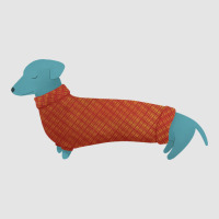 Handsome Blue Dachshund In A Red Plaid Sweater Quo Exclusive T-shirt | Artistshot