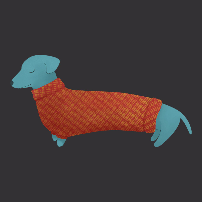 Handsome Blue Dachshund In A Red Plaid Sweater Quo Vintage Hoodie | Artistshot