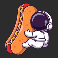 Cute Astronaut With Hot Dog Cartoon Yellow Exclusive T-shirt | Artistshot