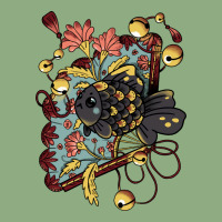 Asian Goldfish With Fan And Pink Flowers Red Graphic T-shirt | Artistshot