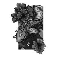 Koi Fish Gliding Through Water And Flowers Grey Ed Zipper Hoodie | Artistshot