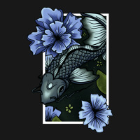 Koi Fish Swimming Through Water And Flowers Silver Flannel Shirt | Artistshot