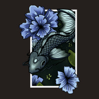 Koi Fish Swimming Through Water And Flowers Silver Tank Top | Artistshot