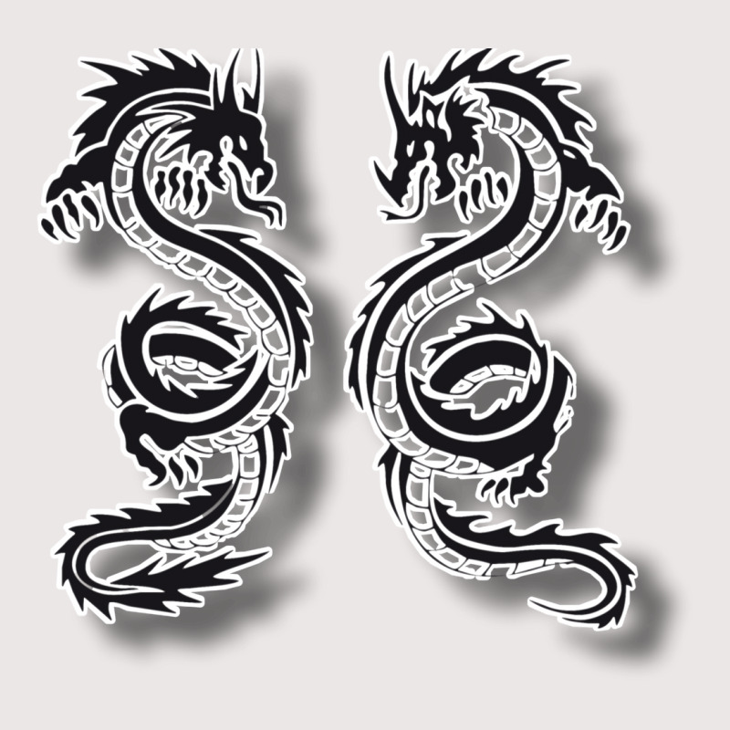 Beautiful Decorative Drawing For Two Dragons Pocket T-shirt | Artistshot