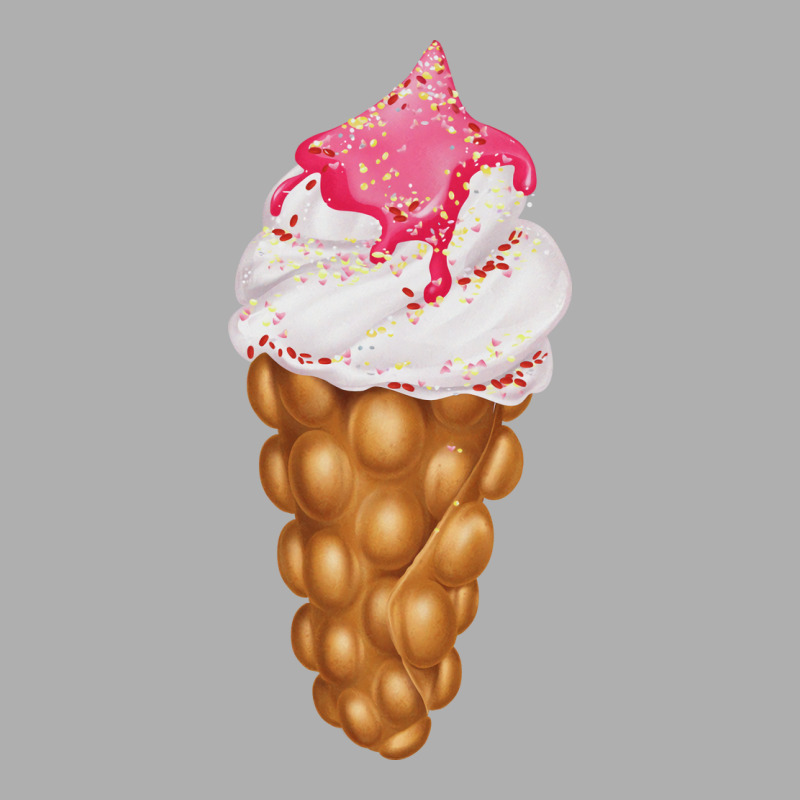 Egg Bubble Waffle Vanilla Ice Cream With Strawberr Ladies Fitted T-Shirt by pirtamrieksv | Artistshot