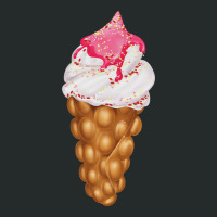 Egg Bubble Waffle Vanilla Ice Cream With Strawberr Women's Triblend Scoop T-shirt | Artistshot