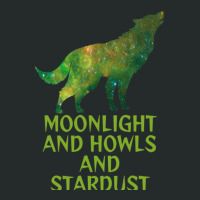 Emerald Green Milky Way Galaxy Wolf   Moonlight An Women's Triblend Scoop T-shirt | Artistshot