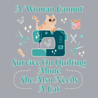 A Woman Cannot Survive On Quilting Alone Hipster Long Sleeve Shirts | Artistshot