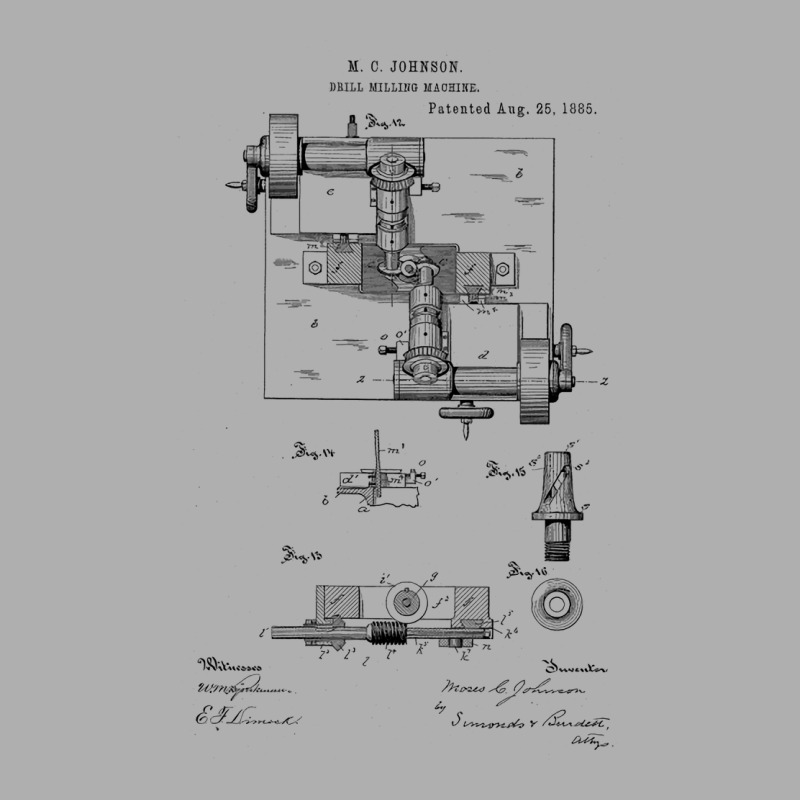 Drill Milling Machine Vintage Patent Hand Drawing Exclusive T-shirt | Artistshot