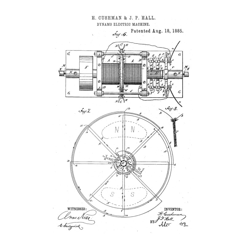 Dynamo Electric Machine Vintage Patent Hand Drawin 3/4 Sleeve Shirt | Artistshot