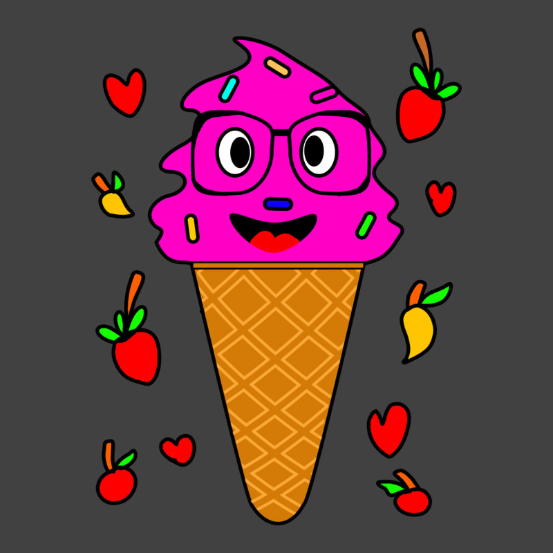 Kawaii Funny Strawberry Ice Cream Face Travel Vintage T-Shirt by doveriilskeh | Artistshot