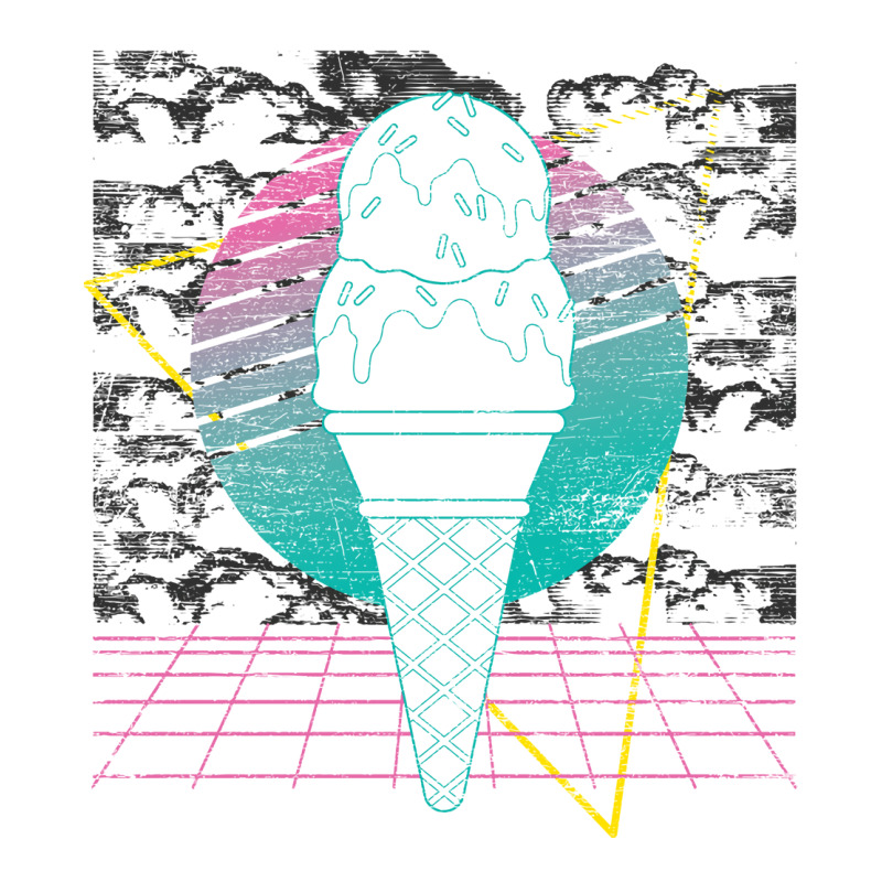 Sweets Ice Cream Cone Foodie Retro Vaporwave Ice C V-Neck Tee by idrogoajddjs | Artistshot